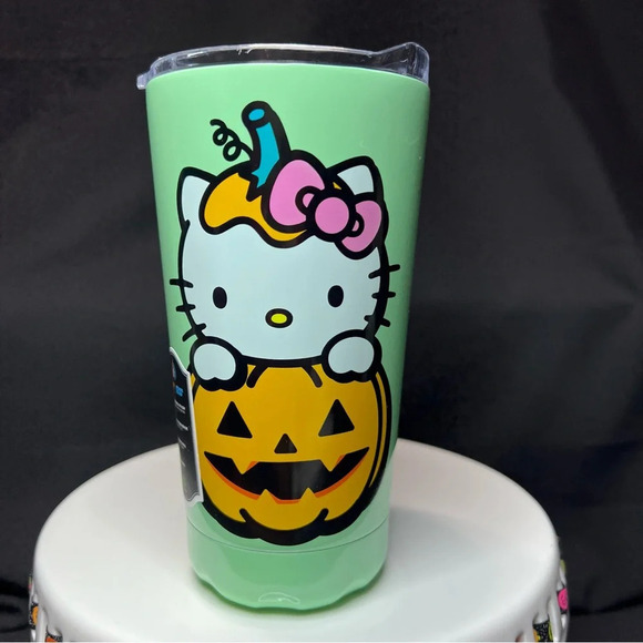 Sanrio Hello Kitty Halloween Jack O Lantern Mint Green Trick Or Treat Tumbler - Picture 2 of 12